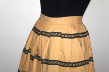 Fustă vintage galben vanilie dungi anii 40