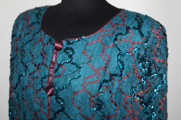 Jacheta vintage de ocazie albastru Blue Chill cu paiete anii '70