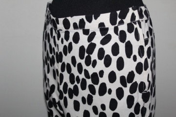 Pantaloni animal print alb cu negru – denim skinny  - Img 5