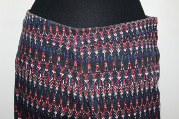 Pantaloni print geometric bleumarin și vișiniu – retro repro anii ’60 - Img 4