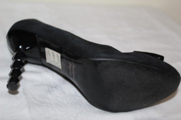 Pantofi cu toc sculptural Bagatt – piele naturală întoarsă neagră, design italian - Img 7
