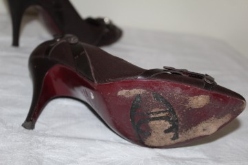 Pantofi maro Just Cavalli – piele naturală cu cataramă logo, vintage designer - Img 7