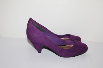 Pantofi violet toc conic repro anii 80 - Img 2