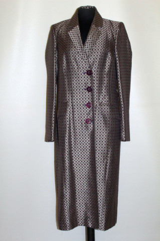 Pardesiu vintage din brocart cu model geometric – repro anii ’70