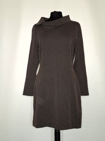 Rochie maro gofrată – Wax Collection, piesă unică