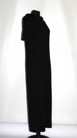 Rochie maxi din tricot cu guler de blană anii 90