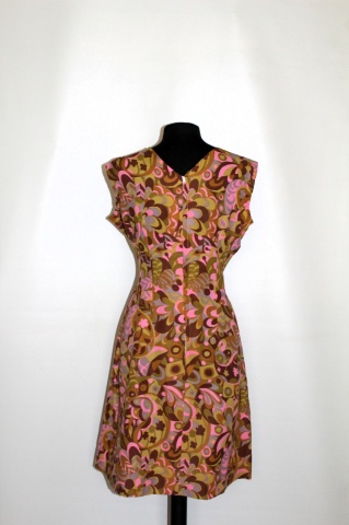 Rochie mod roz și verde – anii ’60, realizată manual - Img 2