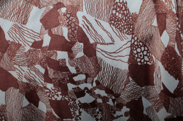 Rochie print abstract maro anii 70