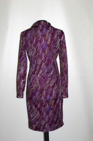 Rochie print abstract violet anii 70