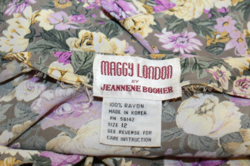 Rochie retro Maggy London din rayon cu print floral – anii ’80 - Img 8