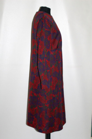 Rochie roșu cu albastru Trevira 2000 anii 60 - 70