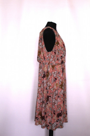 Rochie roz cu fluturi colorați – vibe retro anii ’70 - Img 2