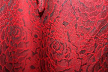 Rochie vintage din jacquard roșu cu negru anii 60