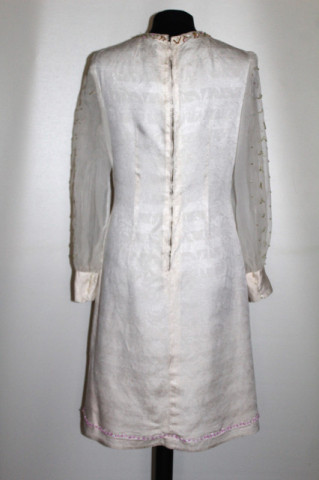 Rochie vintage ivoire cu broderie din mărgele – anii ’60 - Img 3