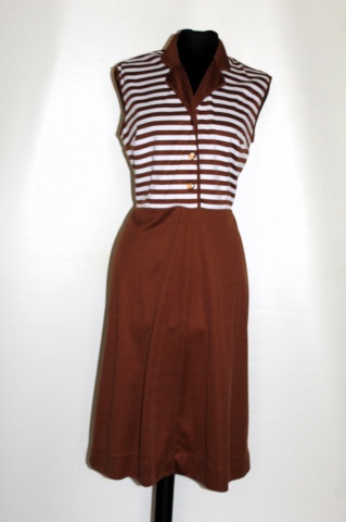 Rochie vintage maro cu dungi – anii ’70, Rimond Italia