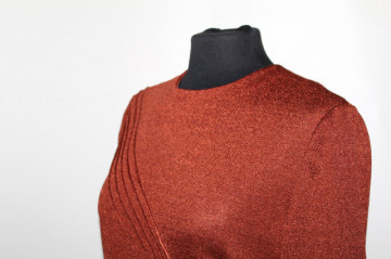 Rochie vintage maro fundiță anii 60