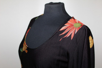 Rochie vintage maxi cu print floral mare – anii ’70 - Img 5