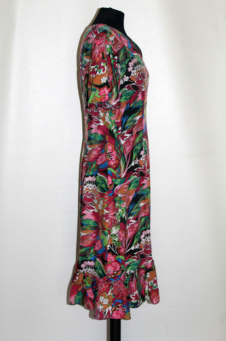 Rochie vintage print crizanteme anii 60