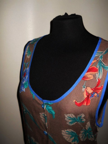 Rochie vintage print floral exotic anii '70