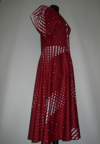Rochie vintage print geometric alb anii '70