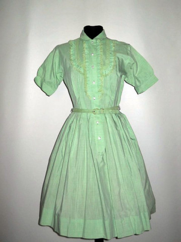 Rochie vintage verde fistic anii '50