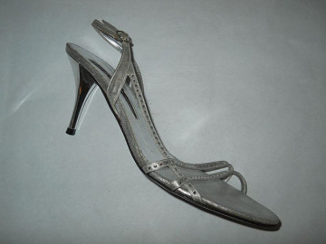 Sandale retro din lurex argintiu anii '80