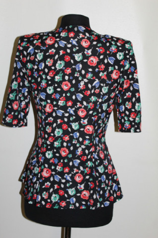 Taior vintage negru cu peplum Cacharel – rafinament retro anii ’80 - Img 3