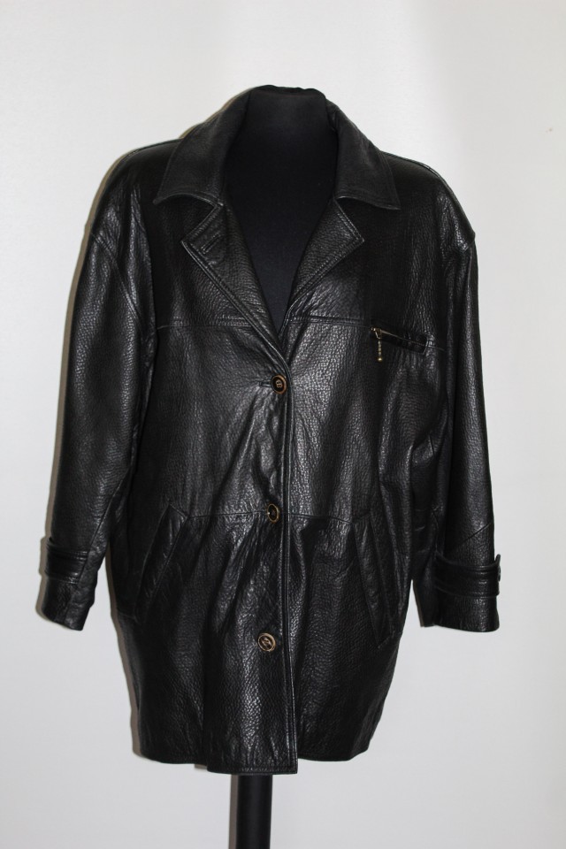 Jacheta din piele naturala maro anii '80
