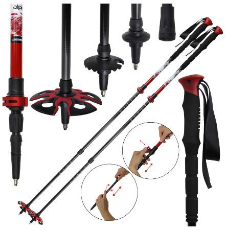 Set bete ALPIDEX Carbon Skitouring-Trek 62-135cm