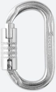 Carabiniera EDELRID Oval Power Steel TRIPLE LOCK ANSI -37KN silver