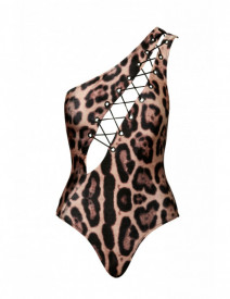 One piece One shoulder swimsuit Leopard