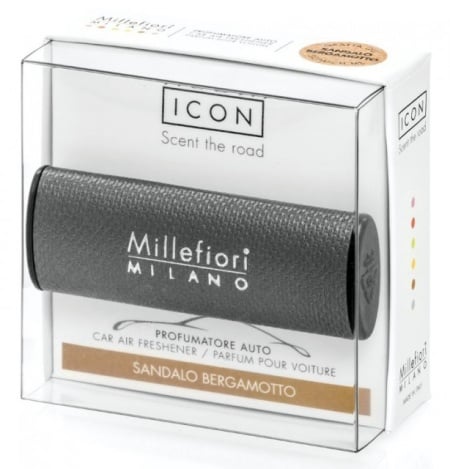 ODORIZANT AUTO Millefiori Milano SANDALO BERGAMOTTO (aroma de santal) colectia URBAN