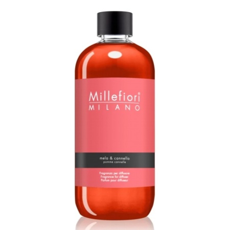 Mela e Canella rezerva de parfum pentru odorizant de camera cu betisoare Millefiori Milano 250ml (Mar si Scortisoara)