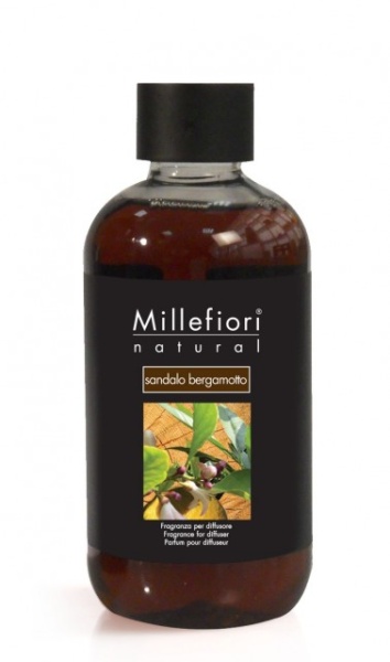 Rezerva de parfum pentru odorizant de camera cu betisoare Millefiori Milano Sandalo Bergamotto
