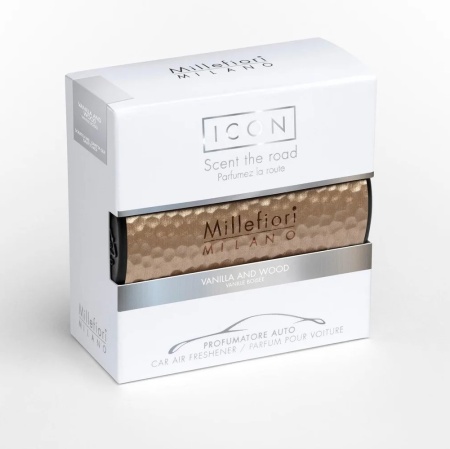 ODORIZANT AUTO Millefiori Milano VANILLA AND WOOD colectia metal shades