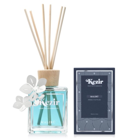 Kezir - Difuzor de parfum din esente si uleiuri naturale cu betisoare din ratan 500 ml - aroma MALIBU