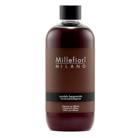 Sandalo Bergamotto rezerva de parfum pentru odorizant de camera cu betisoare Millefiori Milano 500ml