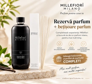 Rezervă Difuzor Millefiori Milano Nero (500 ml) + betisoare