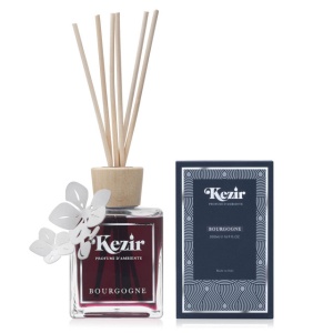 Kezir - Difuzor de parfum din esente si uleiuri naturale cu betisoare din ratan 500 ml - aroma BOURGOGNE