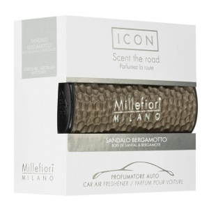 Pachet Millefiori Milano Sandalo bergamotto– Odorizant auto + Rezervă Car Icon - Img 2