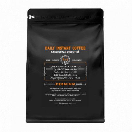 Daily Instant Coffee 5 in1 cu Ganoderma+Quercitina - 400g veg (20 de portii)