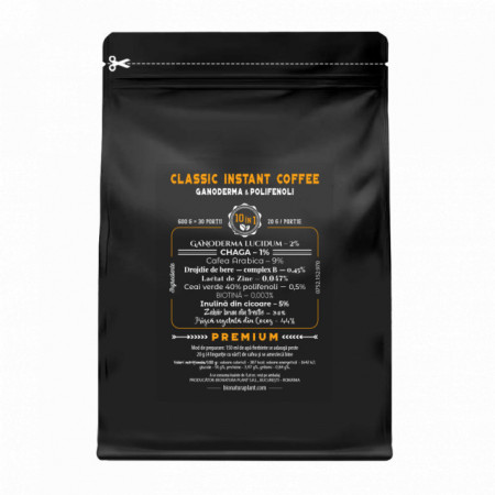 Clasic Instant Coffee 10 in1 cu Clasic Instant Coffee 10in1 cu Ganoderma+Polifenoli - 600g veg (30 de portii) - 600g veg (30 de portii)