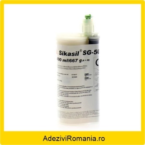 Adeziv structural pentru sticla Sikasil SG-500 negru A+B la 490 ml