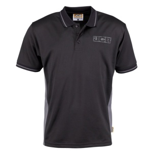 Tricou polo antibacterian negru JCB