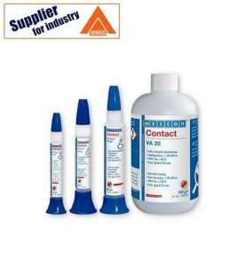 Adeziv cianoacrilat Weicon Contact VA 20, intarire rapida, 60g, lipire cauciuc si materiale plastice