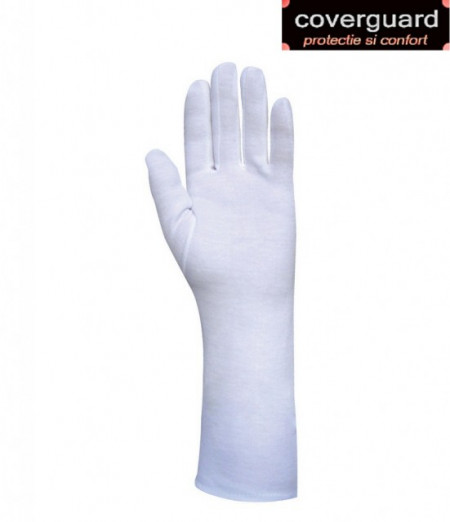 Manusi albe bumbac lungime 40 cm