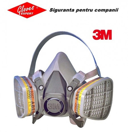 Set masca protectie 3M 6200 cu 2 filtre vapori toxici 6057