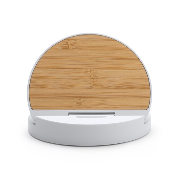 Încărcător wireless de 10 W cu corp din bambus și ABS