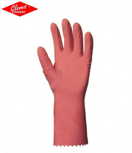Manusi protectie din latex natural,roz pentru detergent