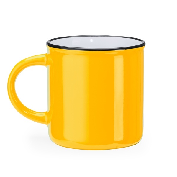 Cană ceramică retro cu mâner rotund